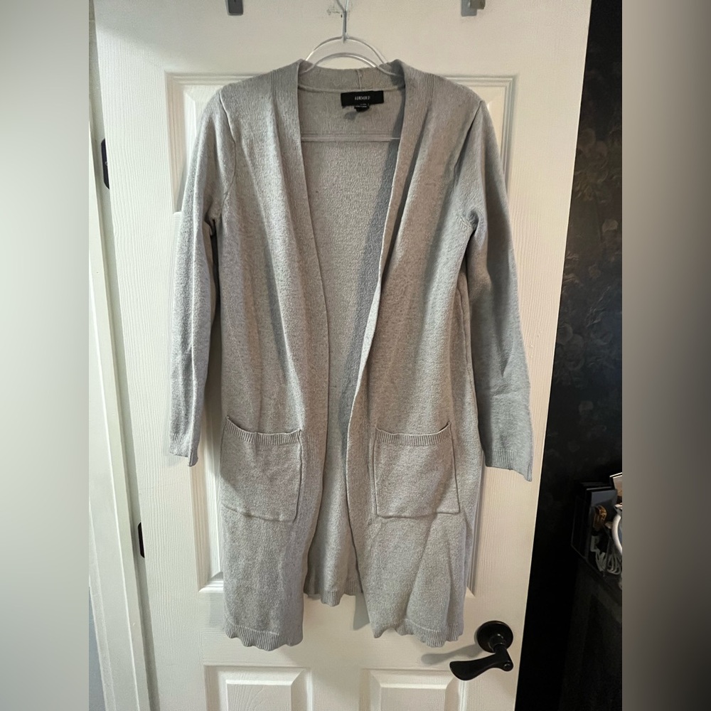Forever 21 Light Gray Open Cardigan